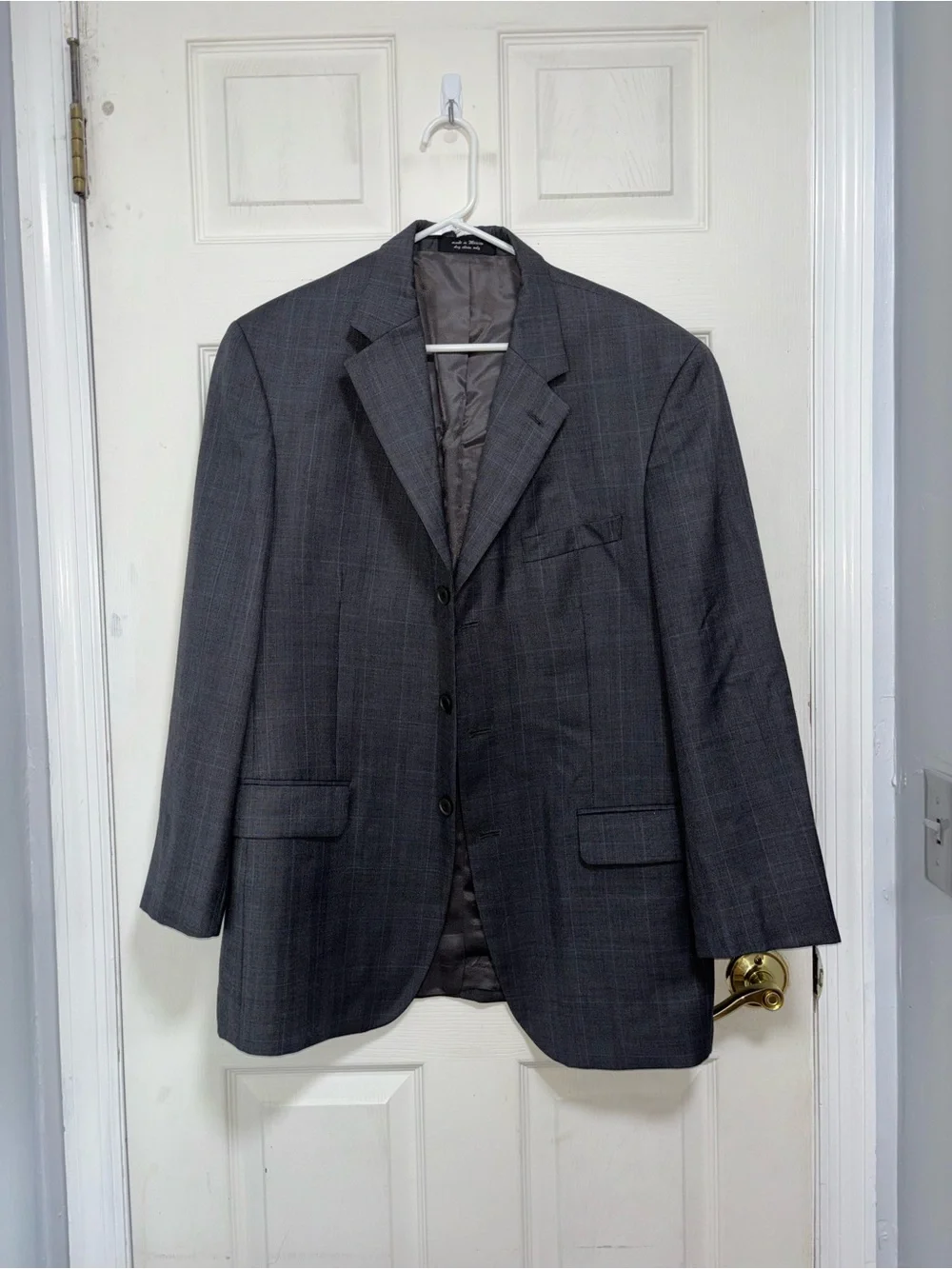 Andrew Fezza Men's Gray Plaid Sport Coat